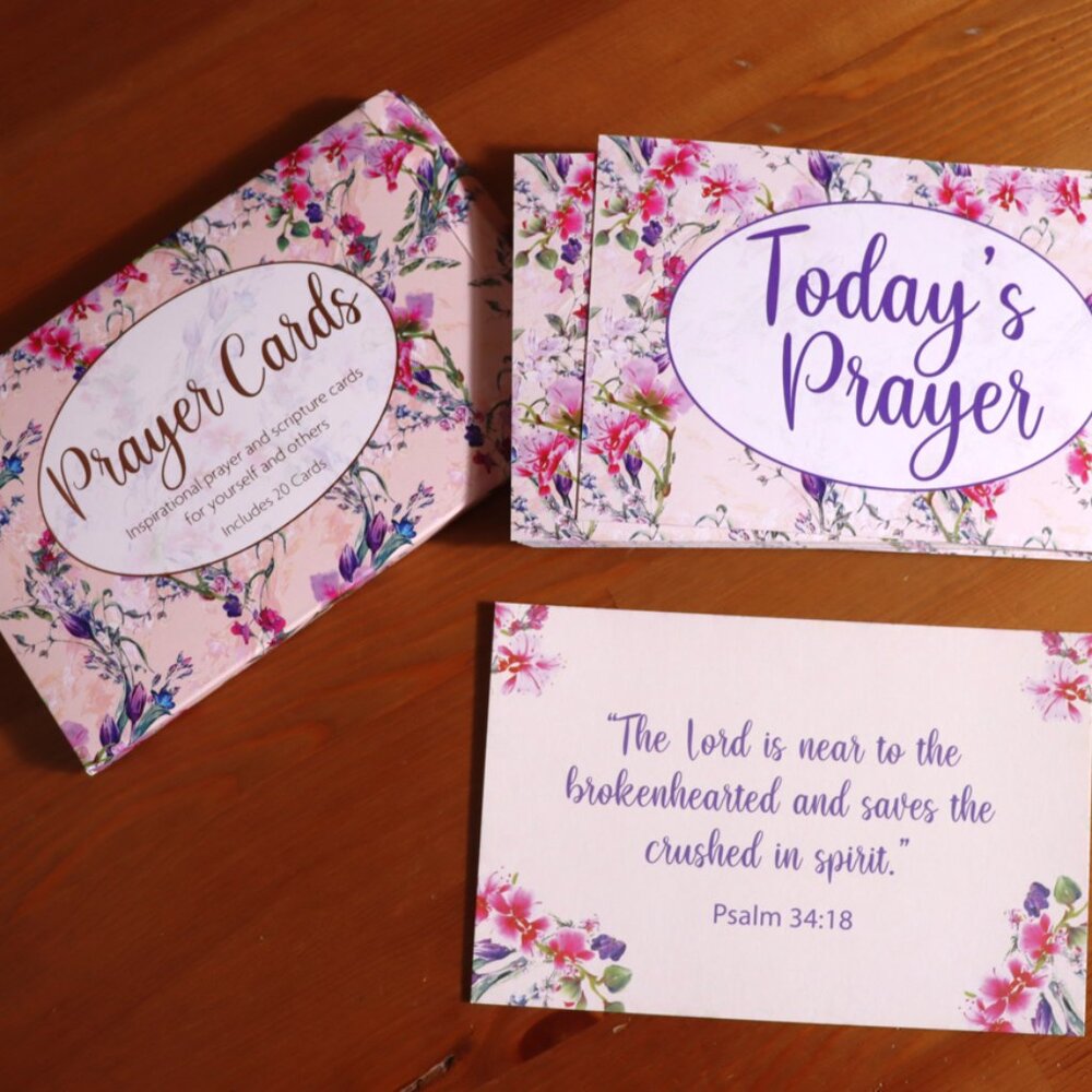 Inspirational Prayer Card Set with Scripture – Set of 20 Floral Faith Cards